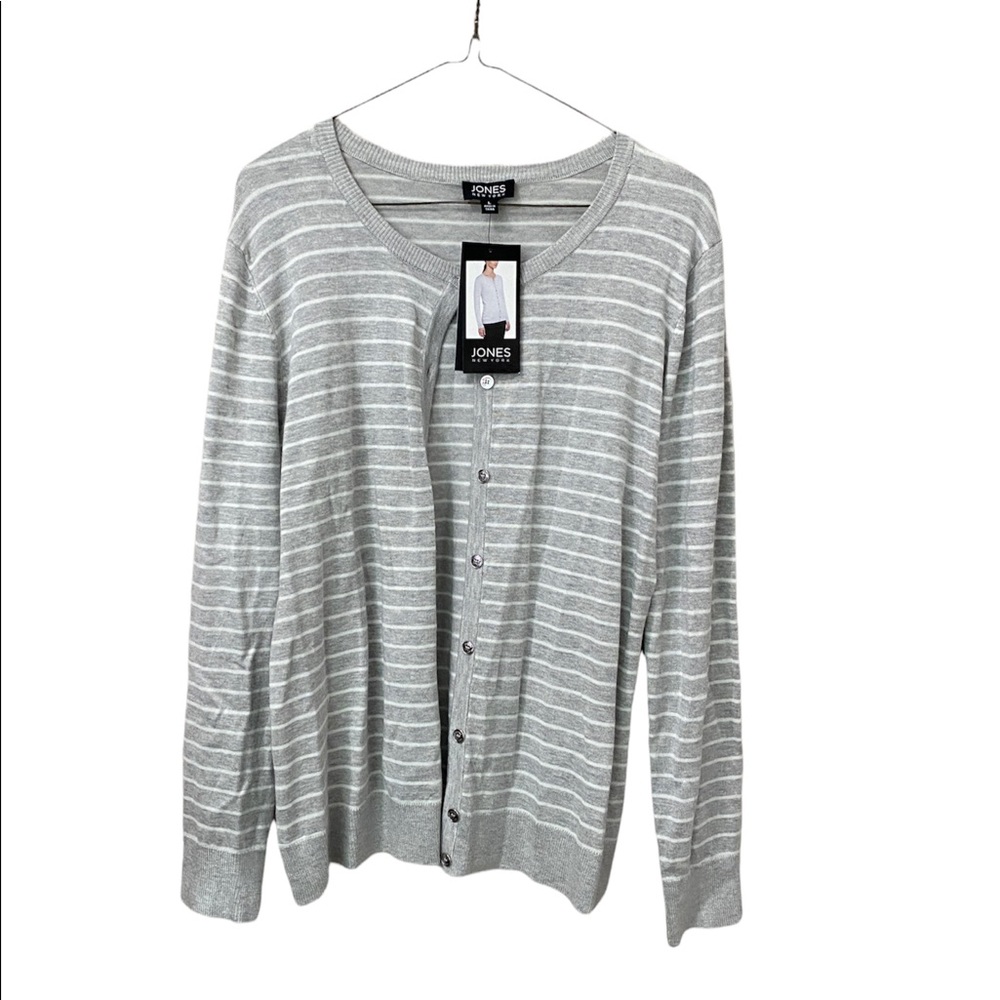 Jones New York striped sweater cardigan